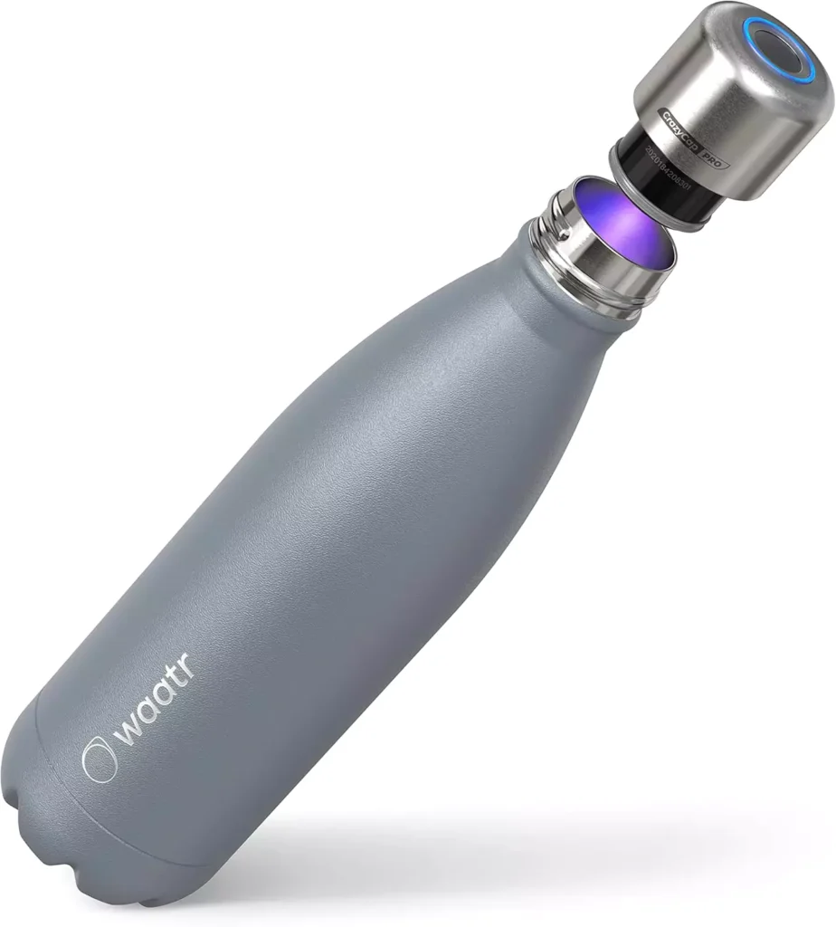 CrazyCap Pro - Award-Winning Self-Cleaning Insulated Bottle with NSF Certified UV Water Treatment System