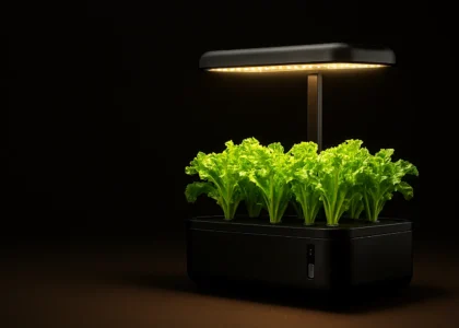 Indoor garden kit with light amazon - Modern hydroponic indoor garden kit with LED light growing fresh leafy greens, countertop smart planting system featured in '5 Best Hydroponic Indoor Garden Kit with Light on Amazon 2025' article, perfect for year-round home herb gardening, kitchen counter planters, and voice search results for Indoor garden kit with light amazon, best smart hydroponic system, and indoor gardening solutions by AI Artz